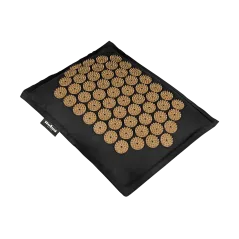 Mata zdrowotna ECO z kolcami do akupresury z poduszką, 72x42cm, złote kolce, Rebel Active