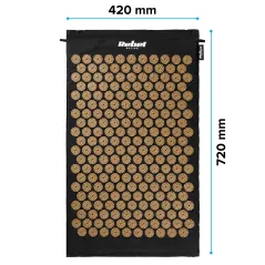 Mata zdrowotna ECO z kolcami do akupresury z poduszką, 72x42cm, złote kolce, Rebel Active