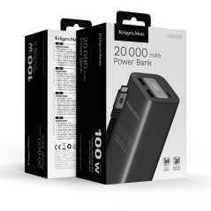 PowerBank Kruger&Matz 20000 mAh Li-ion 100W z funkcją QC oraz PD