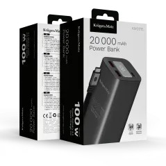 PowerBank Kruger&amp;Matz 20000mAh 100W QC/PD – solidny wybór | instalpv.pl