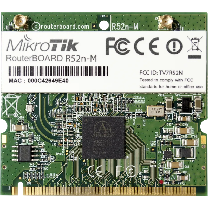 Router Board/Karta Wi-Fi R52Nm dual band mini PCI, 802.11a/b/g/n, 23dBm, MMCX Router Board/Karta Wi-Fi R52Nm dual band mini PCI, 802.11a/b/g/n, 23dBm, MMCX