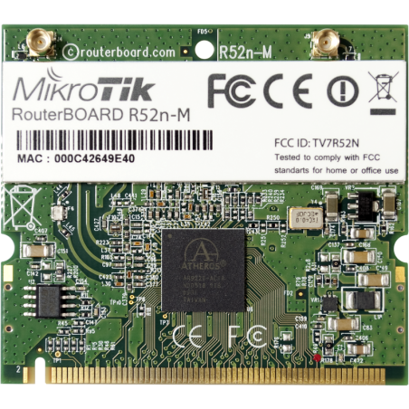 Router Board/Karta Wi-Fi R52Nm dual band mini PCI, 802.11a/b/g/n, 23dBm, MMCX