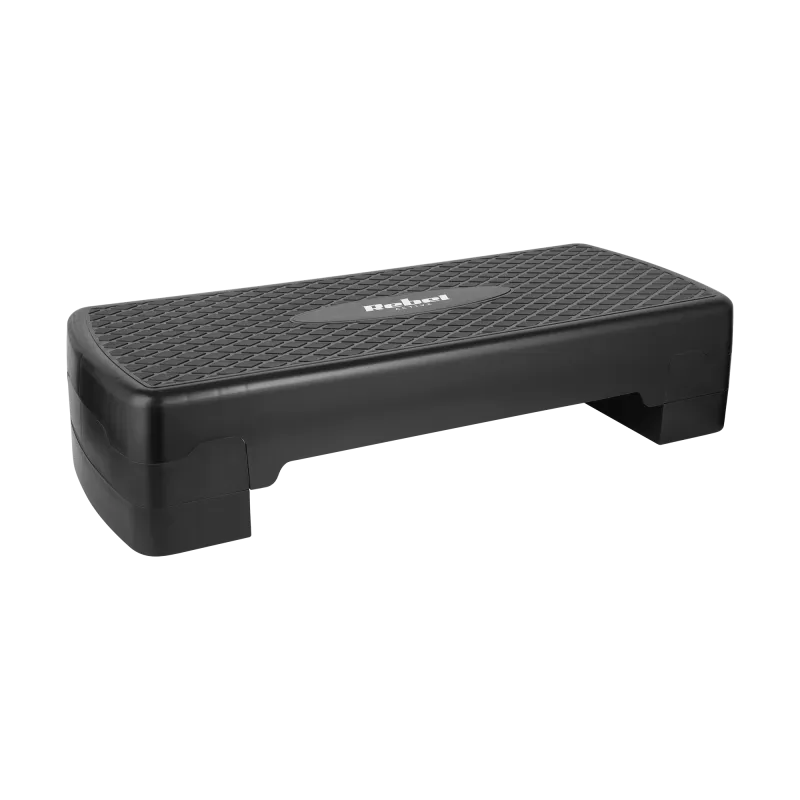Step do aerobiku i ćwiczeń fitness, 2 stopnie, 68cm, czarny, REBEL ACTIVE