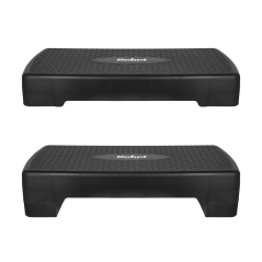 Step do aerobiku i ćwiczeń fitness, 2 stopnie, 68cm, czarny, REBEL ACTIVE