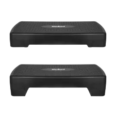 Step do aerobiku i ćwiczeń fitness, 2 stopnie, 68cm, czarny, REBEL ACTIVE