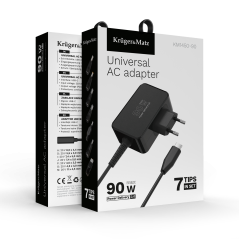 Zasilacz uniwersalny Kruger&Matz 90W z funkcją Power Delivery 7 końcówek