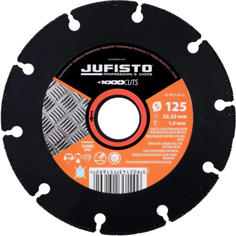 Piła tarczowa 125 x 22.23 mm, nasyp z węglika spiekanego, do cięcia metalu