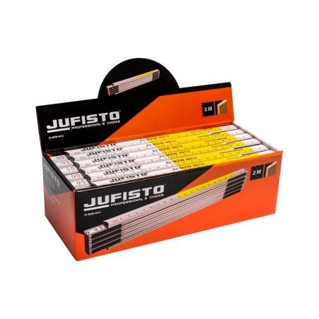 Miara składana drewniana 2 m, biało - żółta