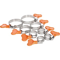 Opaski zaciskowe ślimakowe z motylkiem 10-38 mm, 8 szt.