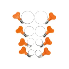 Opaski zaciskowe ślimakowe z motylkiem 10-38 mm, 8 szt.