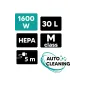 Odkurzacz budowlany z auto otrząsaczem 1600W, 30L, HEPA, M-Class