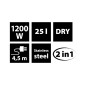 Odkurzacz warsztatowy z funkcją dmuchawy, 1200W, 25L