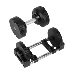 Hantel żeliwny regulowany automat 24 kg, skok co 1kg, REBEL ACTIVE