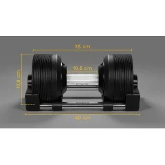 Hantel żeliwny regulowany automat 24 kg, skok co 1kg, REBEL ACTIVE