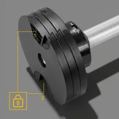 Hantel żeliwny regulowany automat 24 kg, skok co 2kg, REBEL ACTIVE