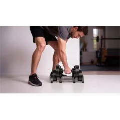 Hantel żeliwny regulowany automat 24 kg, skok co 2kg, REBEL ACTIVE