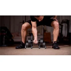 Hantel żeliwny regulowany automat 24 kg, skok co 2kg, REBEL ACTIVE