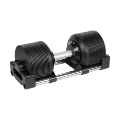 Hantel żeliwny regulowany automat 36 kg, skok co 1kg, REBEL ACTIVE