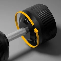 Hantel żeliwny regulowany automat 36 kg, skok co 1kg, REBEL ACTIVE