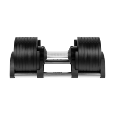 Hantel żeliwny regulowany automat 36 kg, skok co 2kg, REBEL ACTIVE