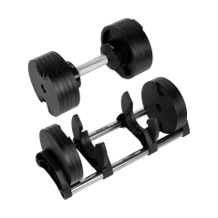 Hantel żeliwny regulowany automat 36 kg, skok co 2kg, REBEL ACTIVE