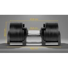 Hantel żeliwny regulowany automat 36 kg, skok co 2kg, REBEL ACTIVE