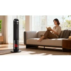 Termowentylator kolumnowy PTC Teesa z funkcją imitacji kominka