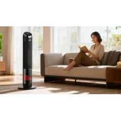 Termowentylator kolumnowy PTC Teesa z funkcją imitacji kominka