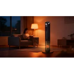 Termowentylator kolumnowy PTC Teesa z funkcją imitacji kominka