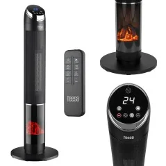 Termowentylator kolumnowy PTC Teesa z funkcją imitacji kominka