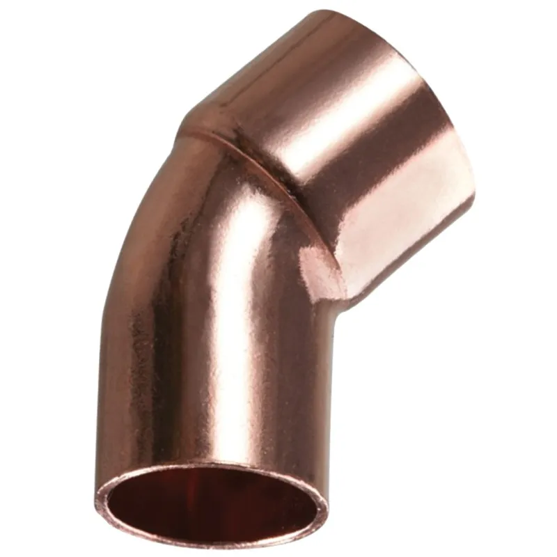Kolanko nyplowe DN35 45 stopni miedziane do lutowania Kolanko nyplowe DN35 45 stopni miedziane do lutowania