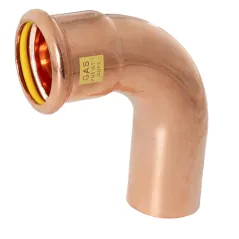 Kolano nyplowe miedziane do gazu Press na szczękę o profilu M