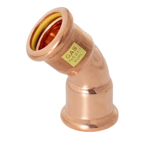 Kolanko 45 stopni do gazu DN18 miedziane Press profil M – Calido