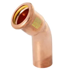 Kolanko nyplowe 45 stopni do gazu DN28 miedziane Press profil M