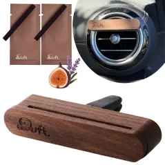 Zapach do samochodu DUFT Spinney – drewniany dyfuzor na kratkę +2 wkłady