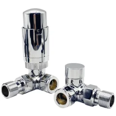 Termostat grzejnikowy kątowy koloru chrom