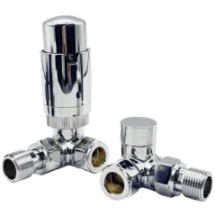 Termostat grzejnikowy kątowy koloru chrom