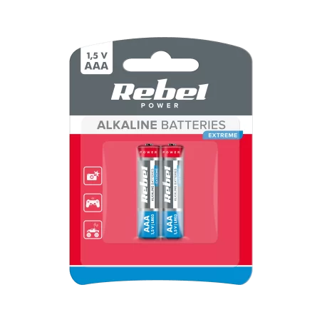 Baterie alkaliczne REBEL EXTREME LR03 2szt./bl.