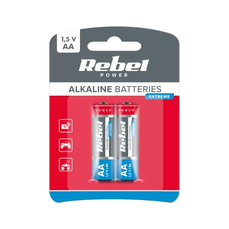 Baterie alkaliczne REBEL EXTREME LR06 2szt/bl.