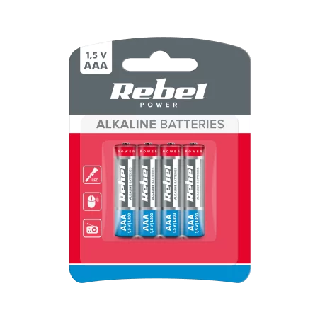 Baterie alkaliczne REBEL LR03 4szt/bl.