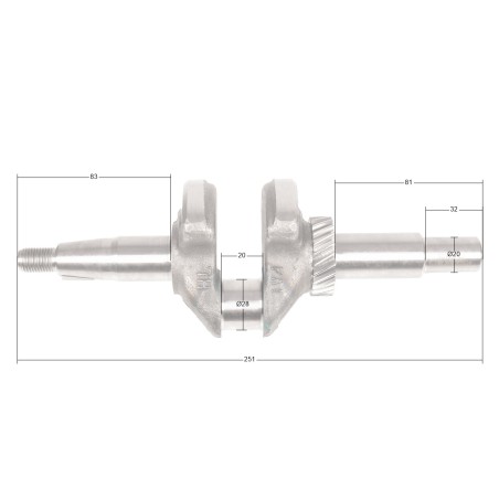 Wał korbowy Loncin LC1P70FC z wałkiem CZĘŚĆ ORYGINALNA