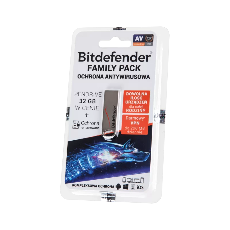 Bitdefender Family Pack na 1 rok + pendrive 32GB