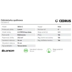 Odśnieżarka Cedrus CEDSB56-E - Moc i Wydajność w Twoim Domu