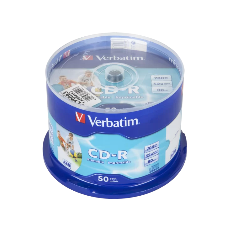 CD-R VERBATIM 700MB 52x PRINTABLE AZO FULLCAKE 50szt.