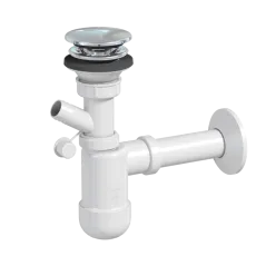 Syfon umywalkowy butelkowy FI 32 mm klik-klak chrom Crudo