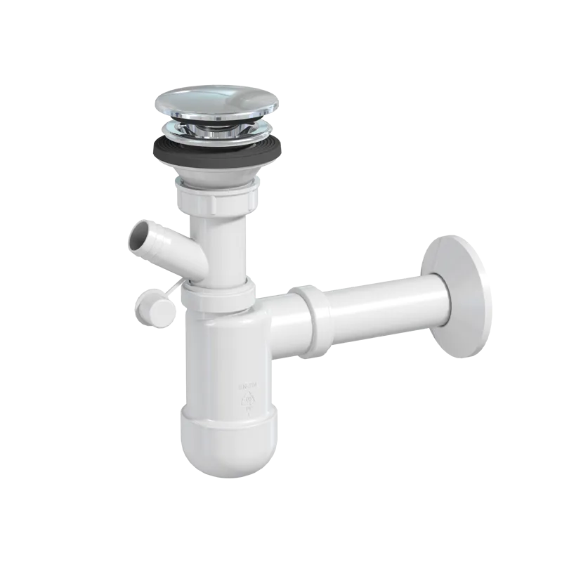SYFON UMYWALKOWY BUTELKOWY FI 32 MM (SPUST KLIK KLAK, PLASTIK CHROMOWANY, RURKA ODPŁYWOWA Z ROZETĄ) SYFON UMYWALKOWY BUTELKOWY FI 32 MM (SPUST KLIK KLAK, PLASTIK CHROMOWANY, RURKA ODPŁYWOWA Z ROZETĄ)