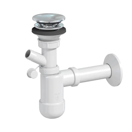 Syfon umywalkowy butelkowy FI 32 mm klik-klak chrom Crudo CR-SUB-KKPC-32