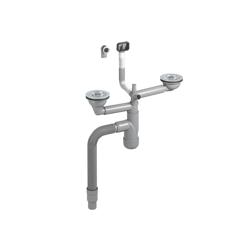 SYFON ZLEWOZMYWAKOWY, BUTELKOWY, PODWÓJNY 40/50, PRZYŁĄCZE DO PRALKI I ZMYWARKI