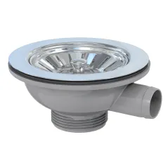 Zestaw odpływowy do zlewozmywaków, otwór 90 mm, kielich 114 mm, przyłącze do przelewu Crudo