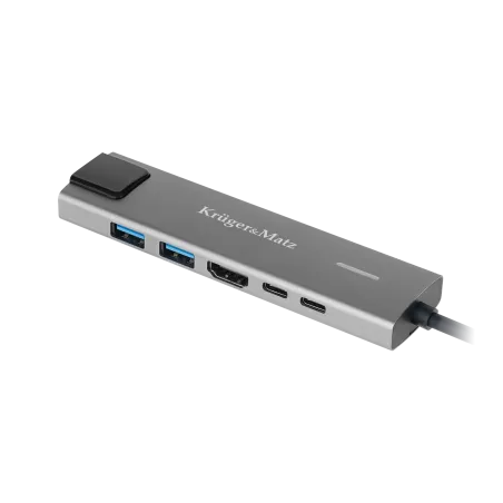 Adapter (HUB) USB typu C na HDMI/2x USB3.0/2x USB typu C/RJ45